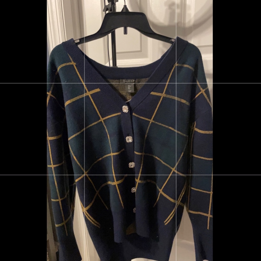 plaid cardigan sweater